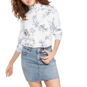 Wild Fable Raw Frayed Hem Denim Mini Skirt